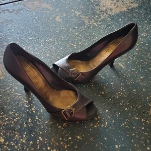 Nine West brown heels 7.5